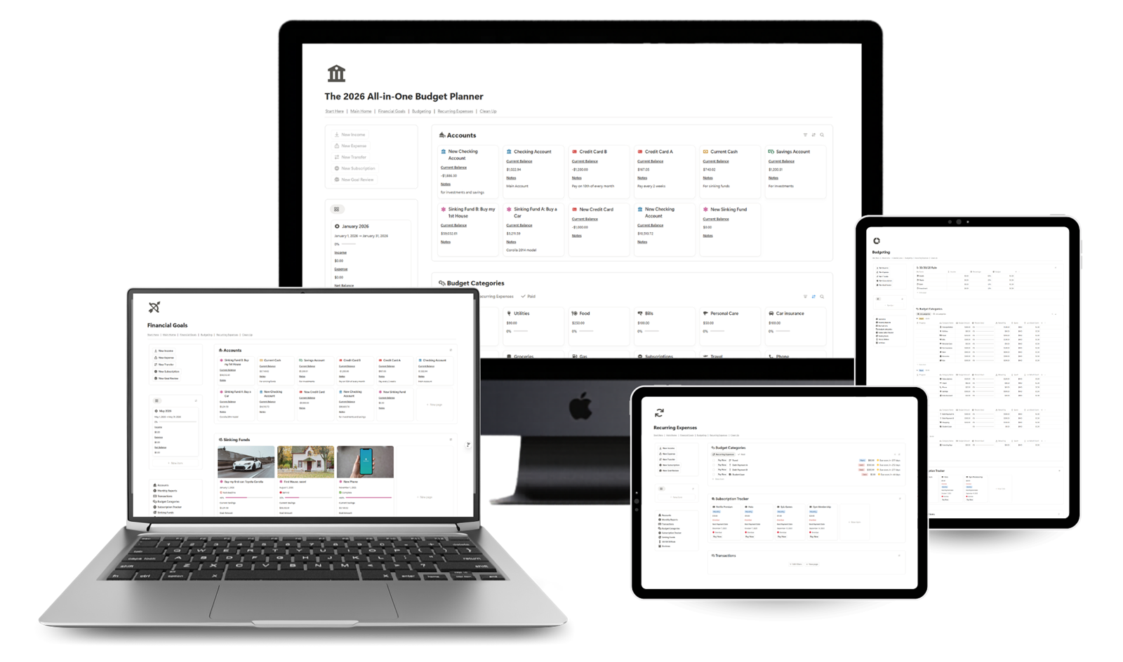 The Intentional Budget Planner mockup showcase