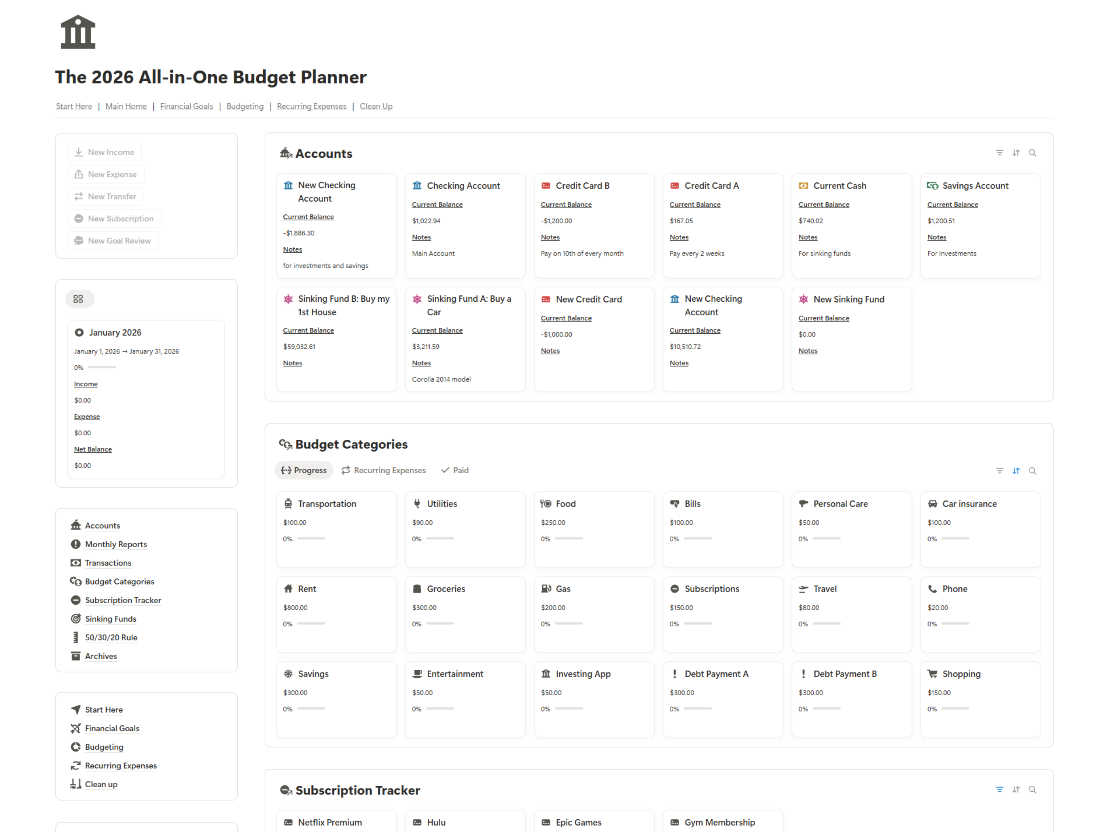 Intentional Budget Planner