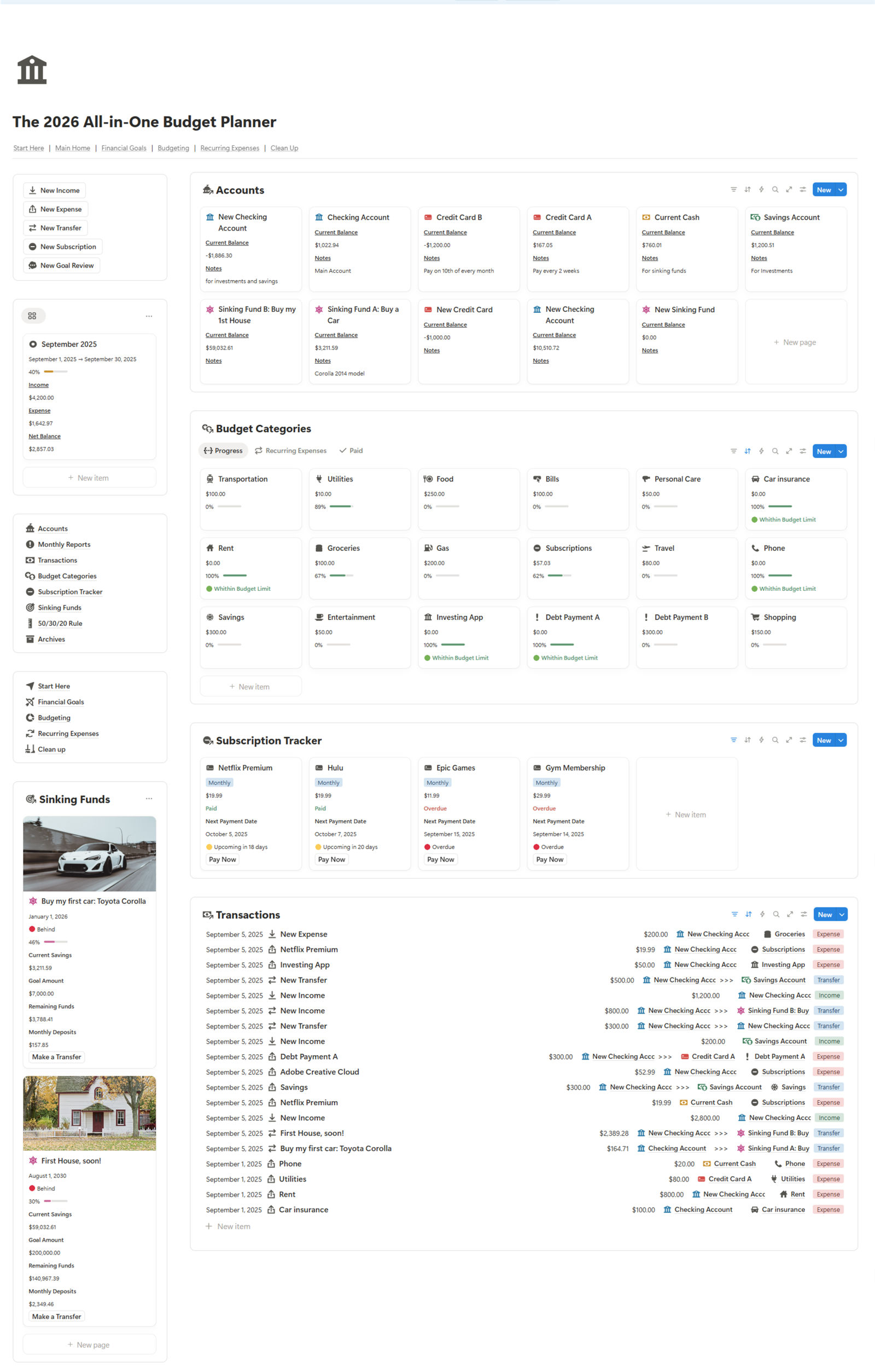Peek inside the Intentional Budget Planner dashboard